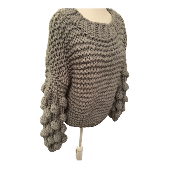 VICI Bubble Sleeve Chunky Open Knit Sweater Sz M - Picture 7 of 12